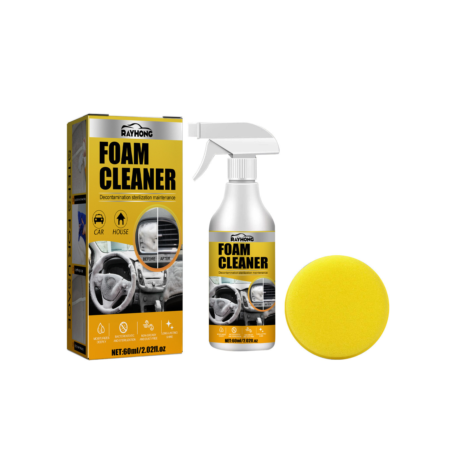 Car Interior Wash-free Decontamination Foamed Cleaner - Image 6