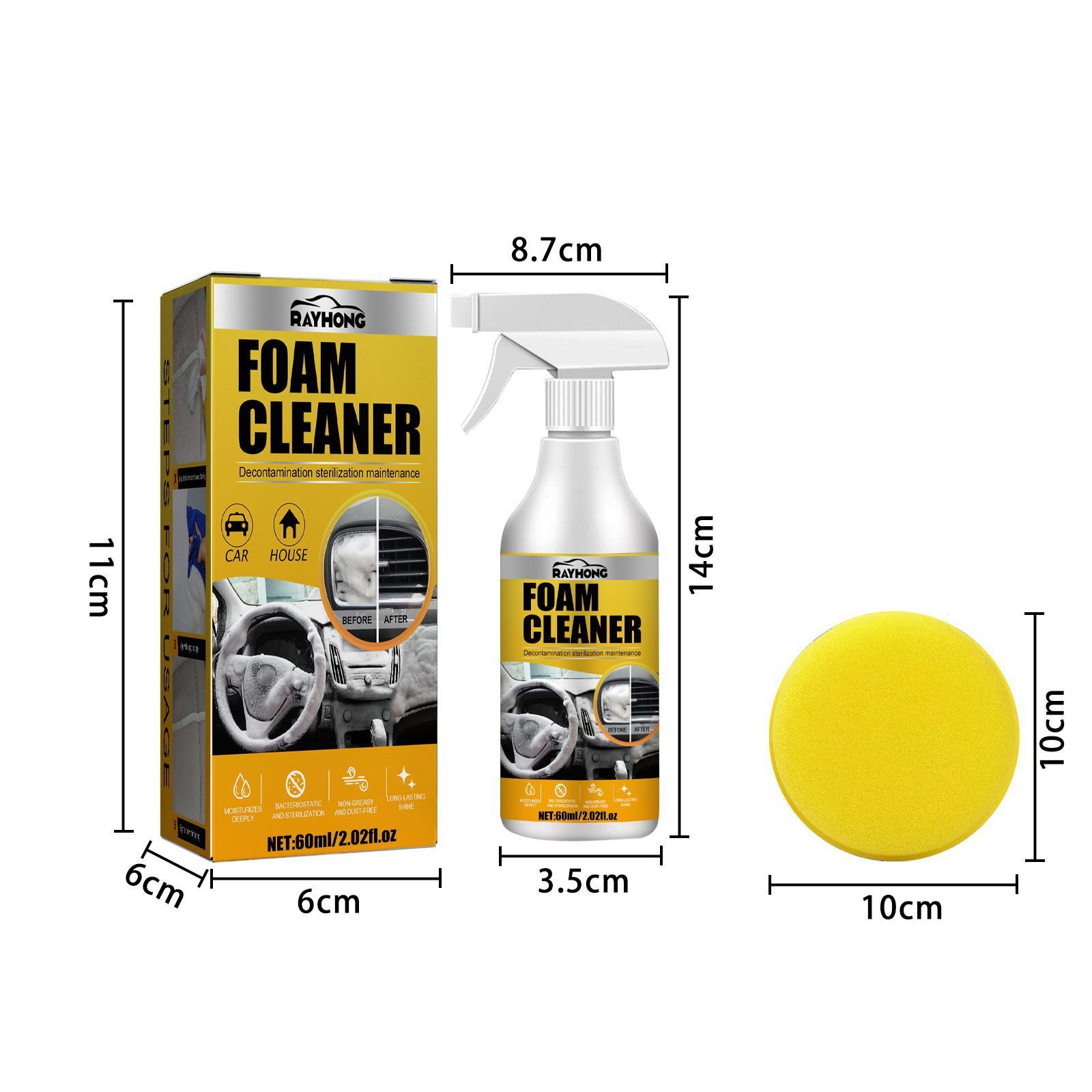 Car Interior Wash-free Decontamination Foamed Cleaner - Image 4