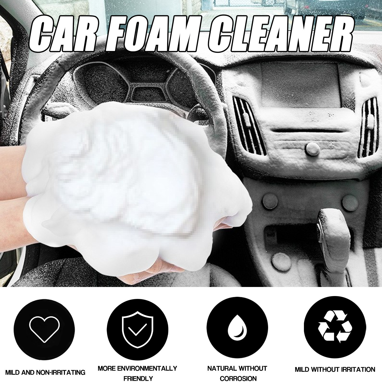 Car Interior Wash-free Decontamination Foamed Cleaner - Image 5